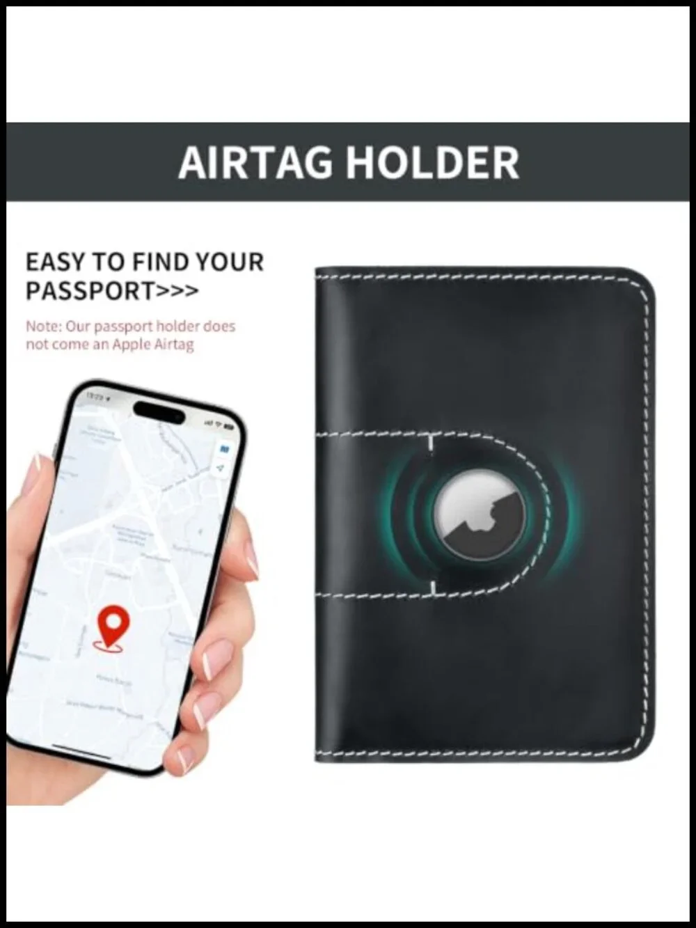 Genuine Leather Passport Holder with Card and Boarding Pass Slots